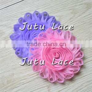Popular Hair Accessories Fancy High Quality Hair Decorate Flower, Big Shabby Lace Flower Triming thumbnail-1
