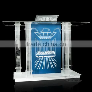 Factory Wholesale Glass Lectern Stand Clear Acrylic Podium thumbnail-2