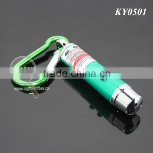 3 in 1 Mini LED Flashlight Torch Lamp Aluminum Carabiner Keyring Personality UV Money Detector Electric LED Light Keychain thumbnail-1