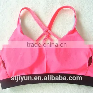 Shantou Wholesale Underwear Factory Women Plain Custom Blank Sports Bra thumbnail-6