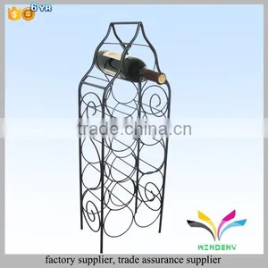 China Supplier Customized Black Metal Floor Standing Antique Red Wine Display Stand thumbnail-1