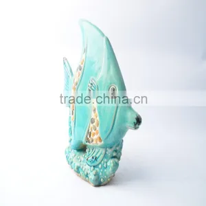 Porcelain Ceramic Table Decoration of Fish Statue thumbnail-3