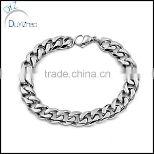 Gold Men's Jewelry Stainless Steel Cuban Chain Bracelet thumbnail-2