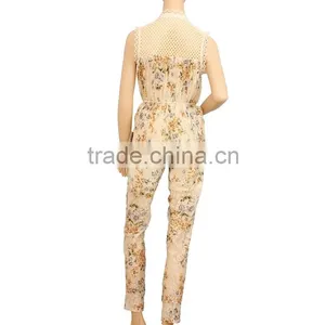 2015 Hot Sale Floral Printing Suits,woman Sleeveless Blouse and Long Pants thumbnail-4