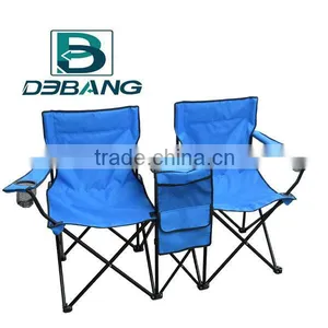 Canvas Portable Folding Double Camping Chair With Pinic Table thumbnail-1