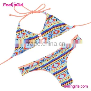 Latest Sexy Girls Two Pieces Halter Brazilian Swimwear thumbnail-4