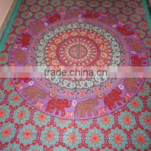 Circle Round Printed Elephant Tapestries thumbnail-2