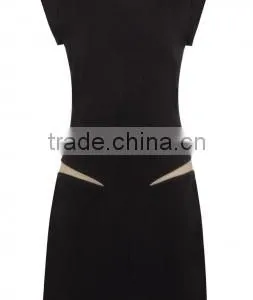 Wholesale Formal Dress Women Mini Dress With Black Stretch Mesh Insert thumbnail-4