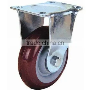 Medium-duty Red PVC Fixed Biaxial Caster thumbnail-1