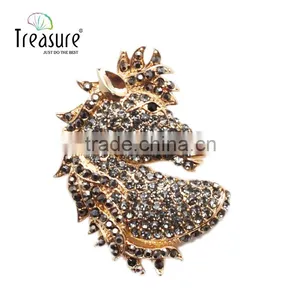 Costume Jewelry Rhinestone Boar Brooch, Zinc Alloy Brooch, Women and Men Brooch thumbnail-1