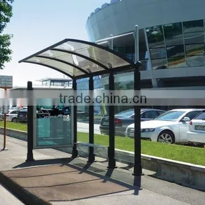 Modern Stainless Steel Advertising Bus Stop Shelter thumbnail-1