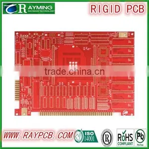 Double Sided PCB HASL + Gold Finger With Red Solder Mask thumbnail-1