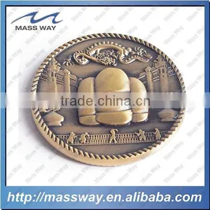 Customized Zinc Alloy Antique Bronze Copper 3D Metal Old Color Coin thumbnail-1