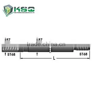 Tungsten Carbide ST68 Threaded Drill Rod With Tube Flushing Hole 30 mm thumbnail-4