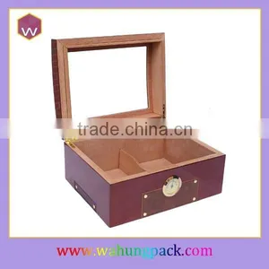 Best Humidors Wooden Box for Cigar With Glass Window thumbnail-2