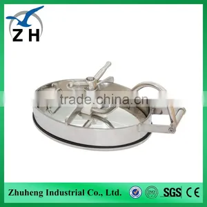 High Quality Food Grade Fuel Tanker Stainless Steel Manhole Cover thumbnail-1