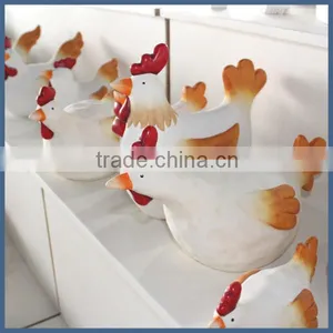 Christmas Decoration Ornaments White Ceramic Chicken thumbnail-1