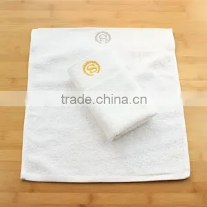 Egyptian Cotton Customized Embroidery Logo White Luxury Hotel Bath Towels Quality Choice thumbnail-2