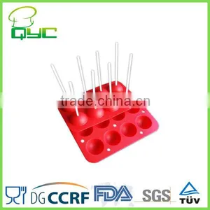 Non-stick Silicone 8 Cup Cake Pop Mould With Re-Usable Sticks thumbnail-1