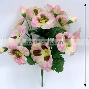 Cheap Artificial Silk Flowers for Dollar Store H24cm 5 Stems Pink Pansy thumbnail-2