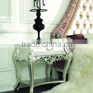 Hot Sale Classic Silver Bedroom Furniture Rococo Nightstands Bedside Table thumbnail-1