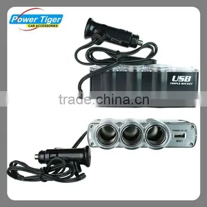 12V USB Car Charge With Three Socket thumbnail-1