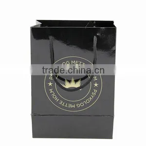Coated Paper Printed Luxury Black With Logo Paper Bag thumbnail-1