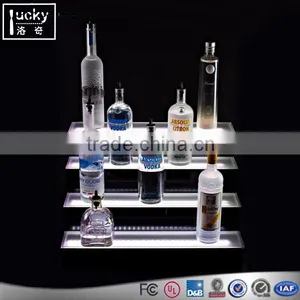4 Tier LED Liquor Bottle Display Shelf,Crystal Acrylic Bottle Display thumbnail-1