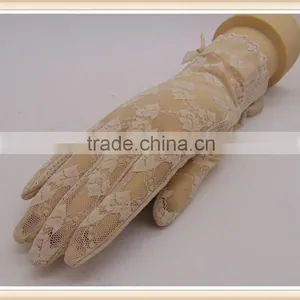 White Wedding Summer Driving Gloves Lace Bridal Hollow Out Gloves thumbnail-3
