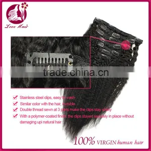 7A Clip In Human Hair Extensions Brazilian Virgin Italian Yaki Kinky Straight Clip In Hair Extensions Love Hair Products thumbnail-4