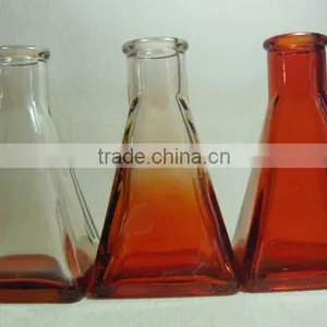 Colored Taper Shape Aroma Reed Diffuser Glass Bottle With Cork thumbnail-3