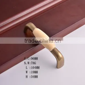 Antique Bronze Copper Zinc Alloy Furniture Hardware Cabinet Kitchen Ceramic Pull Handles Customized Drawer Knobs thumbnail-2