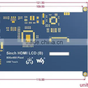 Raspberry Pi 2 LCD Display 5inch 800*480 TFT Resistive Touch Screen HDMI Interface for All Rev of Rapsberry pi 3 A/A+/B/B+/2 B thumbnail-3