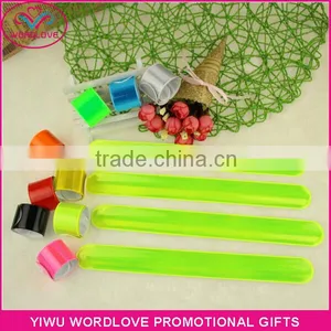 Cheap Wholesale Blank Flourescence Color Reflective PVC Slap Band thumbnail-5
