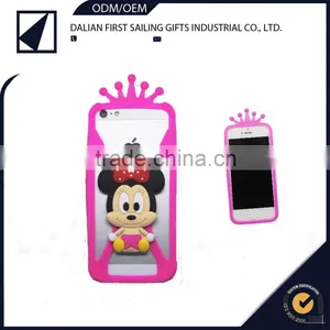 3D Logo Rubber Silicone Cases Covers for Mobile Cell Phone With Embossed Logo Flower Strawberry Girls thumbnail-1