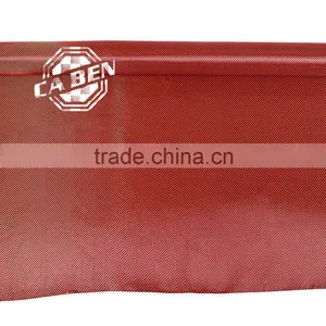 Hgih End 3k Twill Weave Pure Aramid Fiber Fabric Black and Red Hybird Cloths for Sale thumbnail-3
