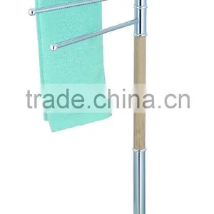 Metal Standing Woodend Pole Rotating Towel Rack Stand Base Chrome thumbnail-1