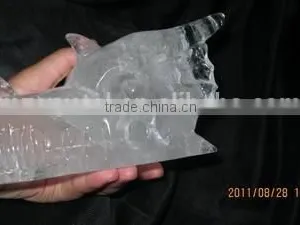 Wholesale Nice Hand Carved Clear Crystal Dragon Skull for Friend Gifts thumbnail-1