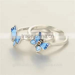 2015 Fine New Model Jewelry Finger 925 Silver Ring With Butterfly thumbnail-3