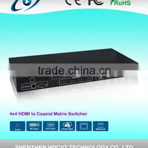 4by4 HDMI to Coaxial Matrix Switcher With IR , RS-232 , TCP/TP thumbnail-2