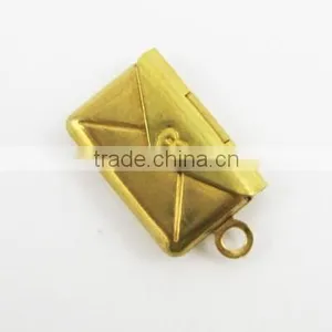 13*18MM Vintage Raw Brass Love Envelope Photo Locket,antiqued Locket 1191023 thumbnail-1