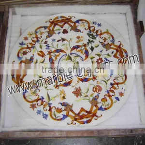Beautiful Marble Inlay Dining Table Top thumbnail-3