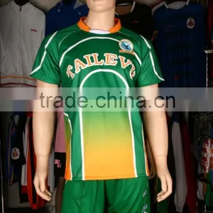 Green Color Sublimation Latest Rugby Jersey Uniform Shirts Design thumbnail-1