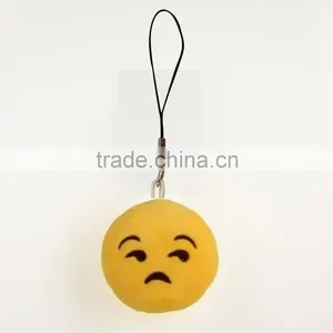 2015 Hotting Sale Lovely Plush Emoji Keychain, Smile Emoji Face Keychain as Gift thumbnail-2