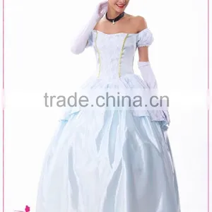 2015 New Hot High Quality Hallloween Princess Deluxe Off-Shoulder Adult Cinderella Costume thumbnail-2