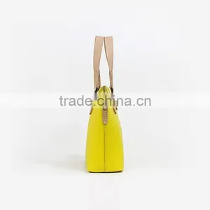 EVA Leather Handbags - Cowhide - Yellow thumbnail-3