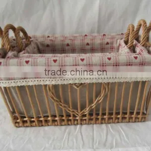 Natural Rectangular Storage Basket With Handle thumbnail-1