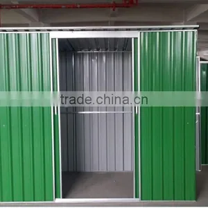 Outdoor DIY Product Sloping Roof Sliding Door Metal Green Sheds With Low Price thumbnail-4