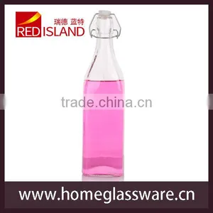 500ml Juice Glass Bottle With Clips Water Glass Bottle thumbnail-1
