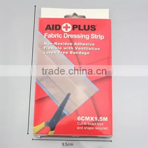 6cmx1.5m Fabric Dressing Strip Non-residue Adhesive Flexible Waterproof Fabric Adhesive for First Aid thumbnail-1